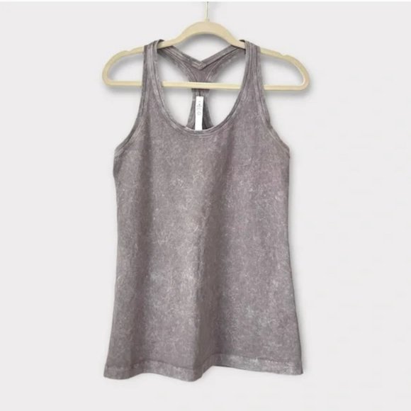 Lululemon Cool Racerback II Dye Washed Half Moon Tank Top Acid Wash Size 10 - Picture 4 of 7
